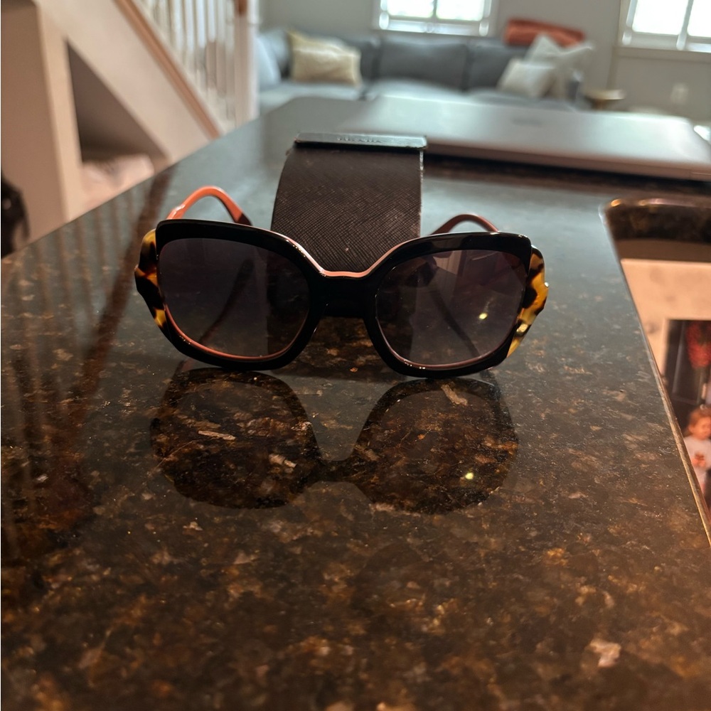 Prada Brown Oversized Sunglasses with Glossy Finish